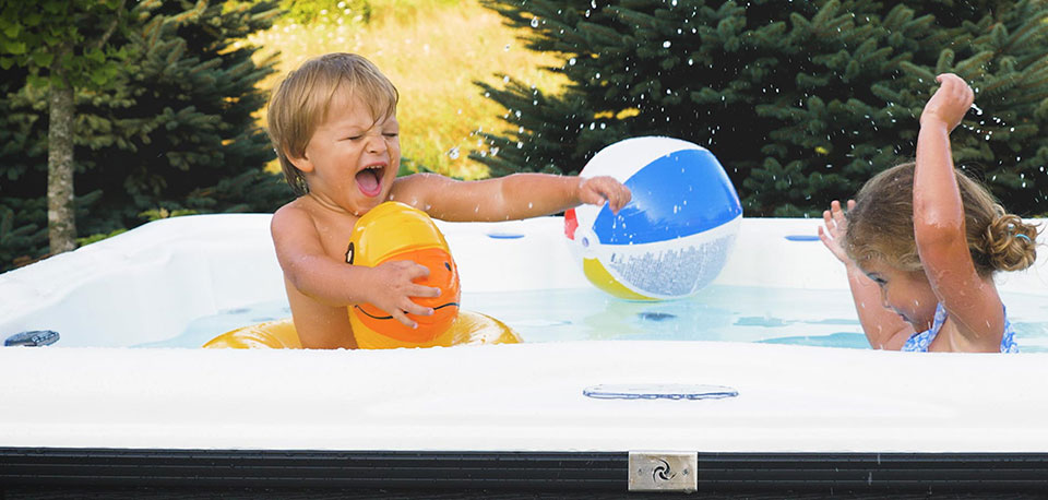 Kids in hottub